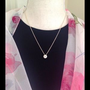 18" Sterling Silver Cubic Zirconia pendant